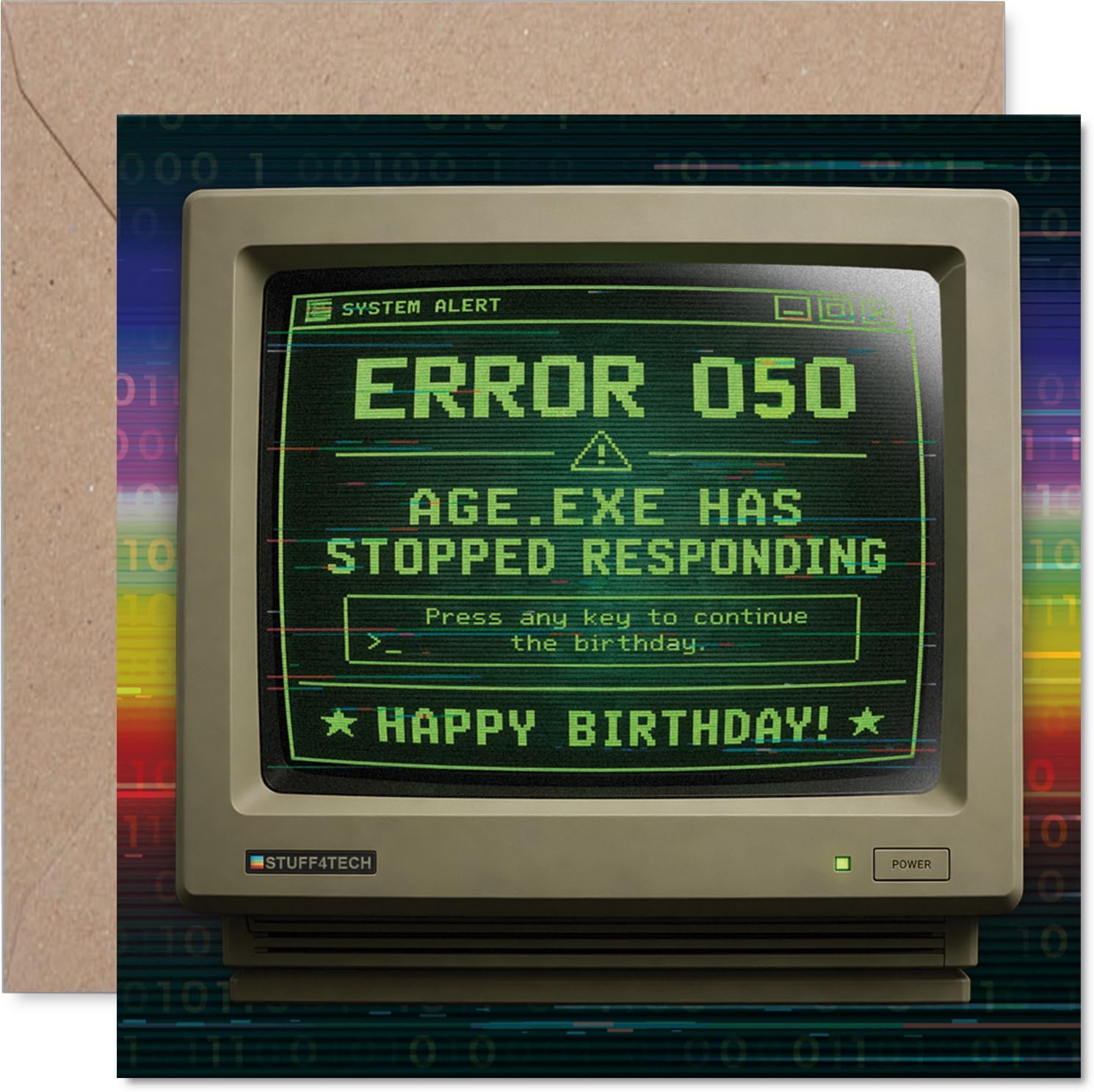 Stuff4 Funny 50th Birthday Card, System Error Birthday Banter