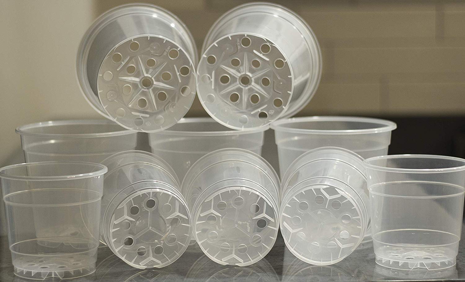Buy 10 Pack Clear Orchid Pots Set w/Holes Clear Plastic Baskets w/Great