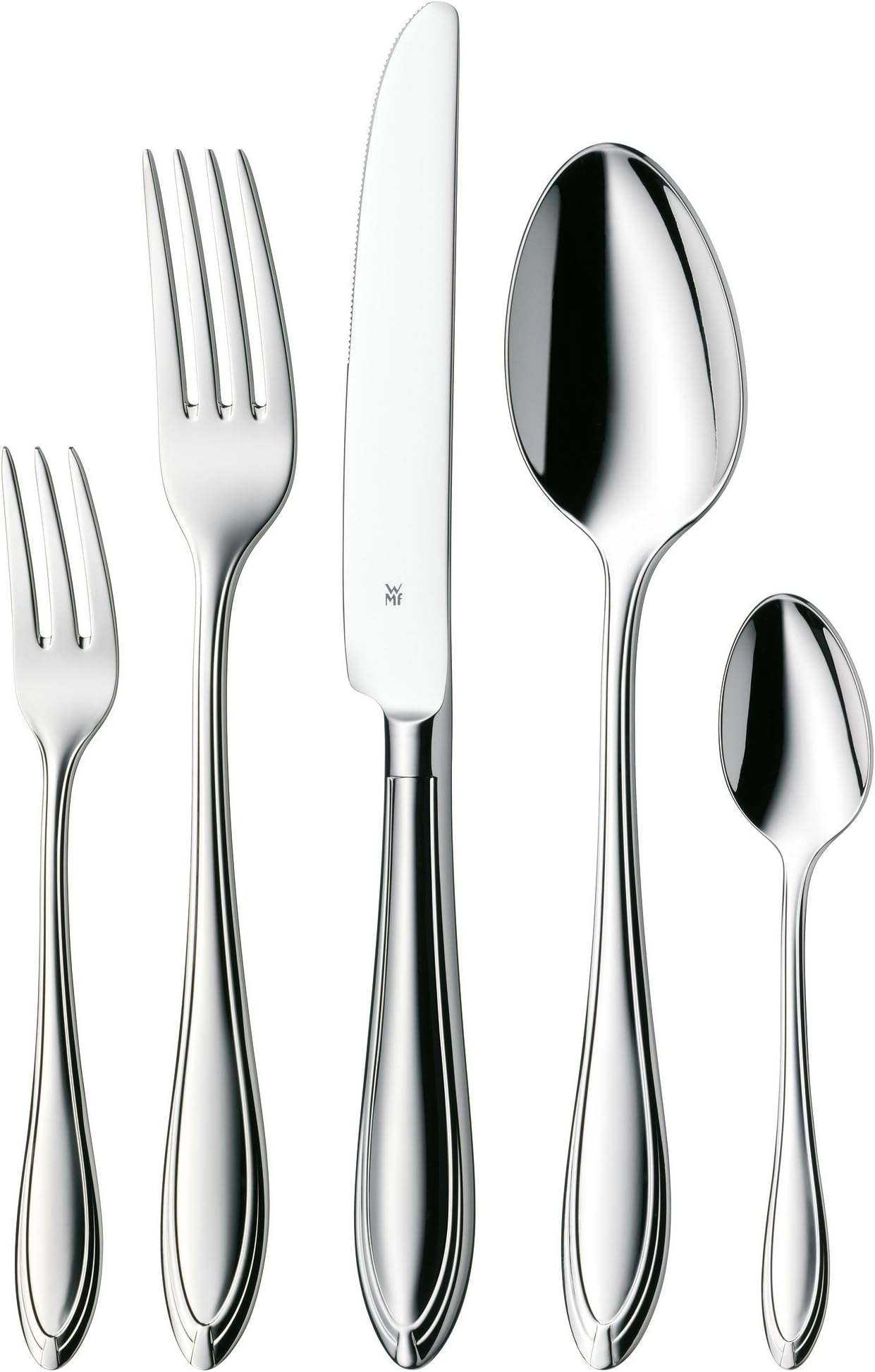 WMF Virginia Besteck Set 12 Personen - 66-teilig Mit Servierbesteck Cromargan Protect