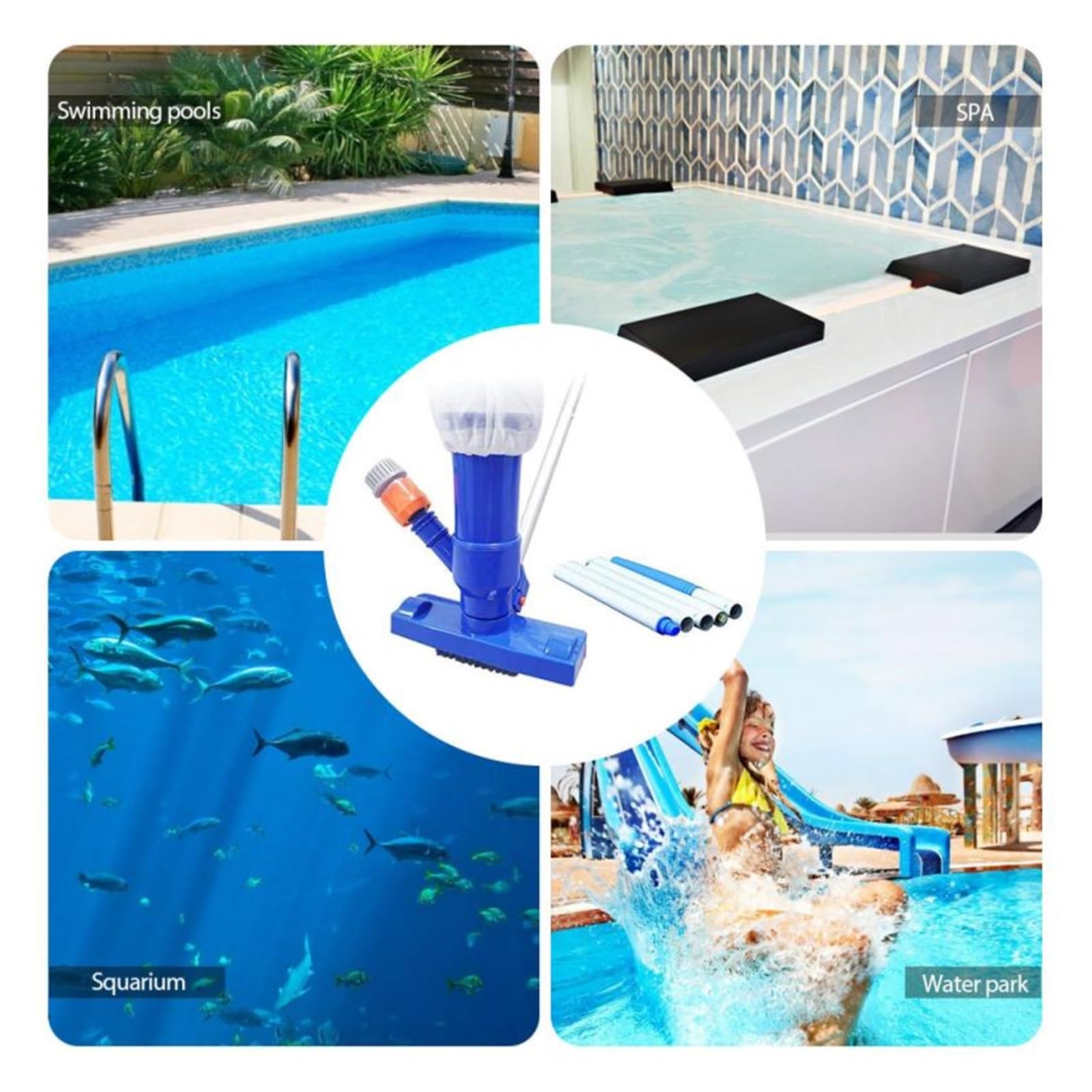 Przenośny basen Odkurzacz do stawu Narzędzie do czyszczenia Głowica ssąca Fontanna do stawu Szczotka do odkurzacza Hot Spring Vacuum(A)