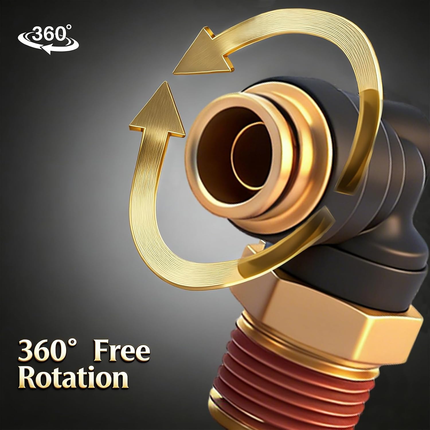 1/2" DOT Air Hose 90 Degree Elbow Fittings 2 Pack, Quick Connect Air Fittings, PTC & PTCR Composite Brass Connector, 1/2" Tube OD x 1/2" NPT Thread for Truck Air Brake & Suspension Systems
