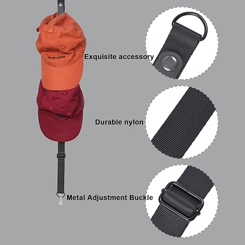 Miniatura 5 de Perchero para sombreros, para sombreros de béisbol, organizador de sombreros para puerta de armario, sobre la puerta, organizador de sombreros con