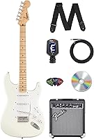 Vista 19 de Fender Squier Sonic Stratocaster - Paquete ultravioleta con amplificador, sintonizador, correa, cable, púas y DVD de guitarra Austin Bazaar