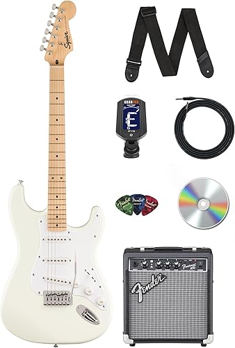 Miniatura 19 de Fender Squier Sonic Stratocaster - Paquete ultravioleta con amplificador, sintonizador, correa, cable, púas y DVD de guitarra Austin Bazaar