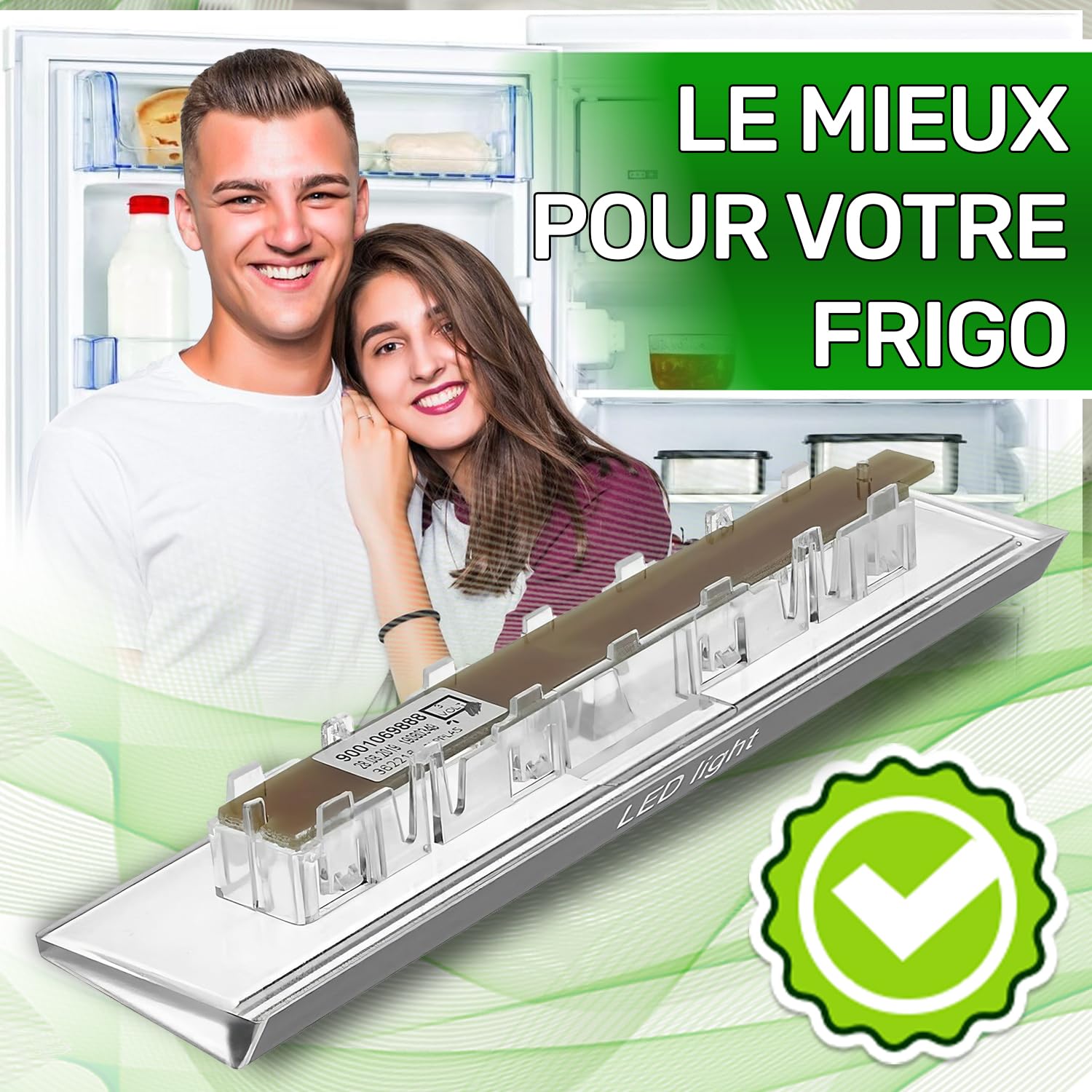 Panneau LED Lumineux pour Refrigerateur Congelateur avec Code Original 10003924 10024820 00628627 628627 pour Bosch pour Siemens - MADE IN GERMANY - ONIX TECH