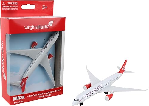 Avión de juguete Daron  Virgin Atlantic Q350  Avión modelo de metal fundido a presión con piezas de plástico para niños de 3+ años