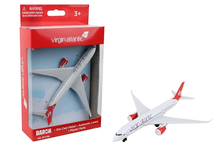 Daron Toy Airplane – Virgin Atlantic Q350 – Die-Cast Metal Model Airplane Toy with Plastic Parts for Kids Ages 3+