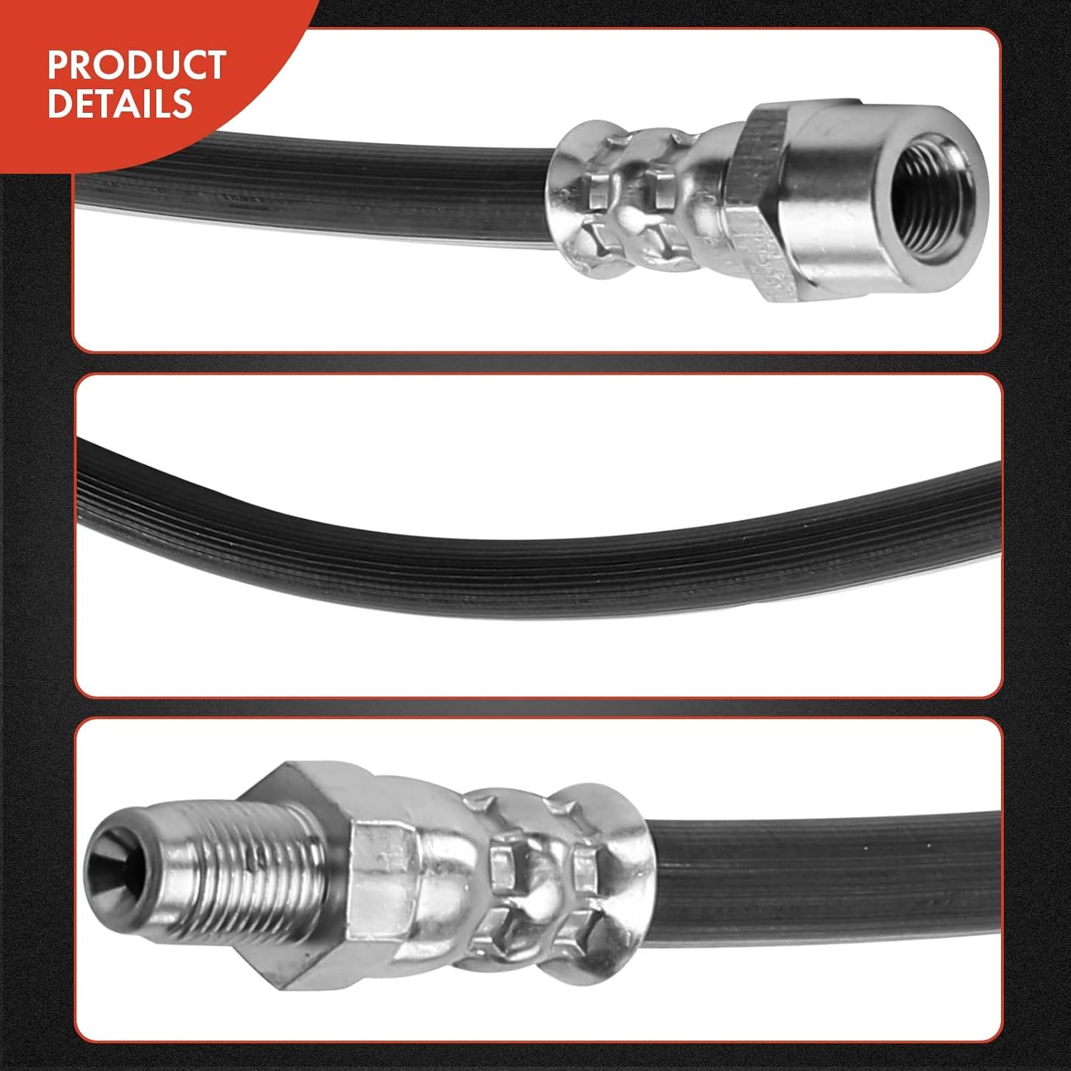 A-Premium Front Side Brake Hydraulic Hose Compatible with Select Mercedes-Benz Models - SL320, SL500, SL600, E300, E320, E420, E500, 560SL, 600SL, 500SL, 560SEC - Replace# 1294280035 (Pack of 2)