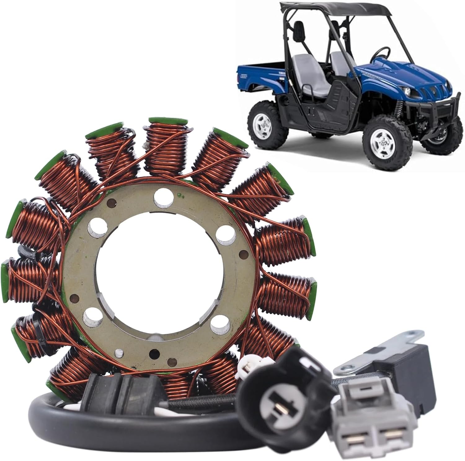 QYMOTO YXR700 Rhino Stator Coil,Flywheel Compatible with Yamaha Rhino 700 (2008-2013), YXM700 Viking (2014-2018), YXC700 Viking VI (2008-2025) Magneto Stator OEM# 1XD-81410-00-00 5B4-81410-00-00
