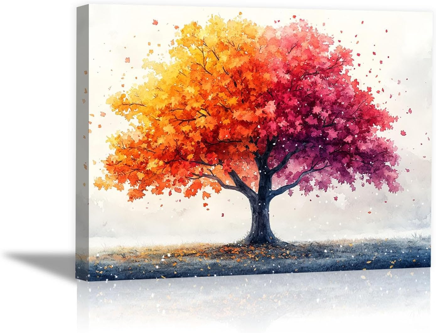 ZFXFHDR(へ楽ーツ) イエロー、ピンク 生命の木 風景 抽象画 キャンバス