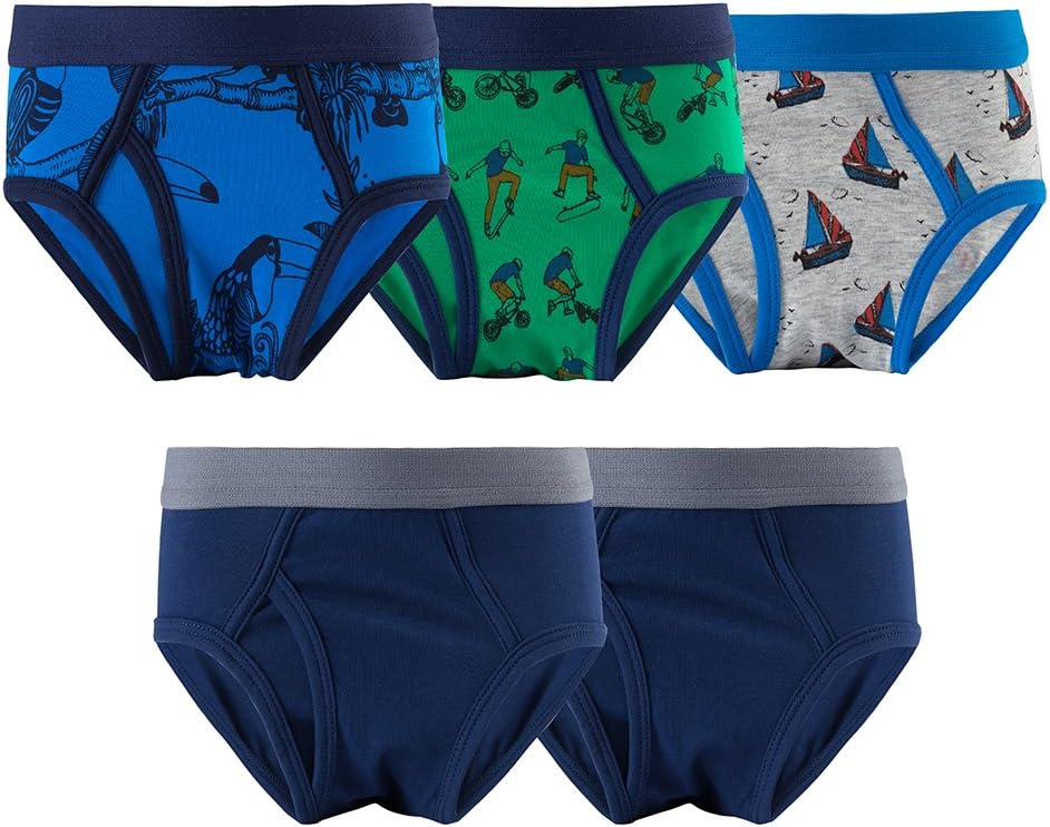 MAMABIBI Toddler Boys Cute Transportation Spandex Underwear Little Kids Briefs Size 2-12 Years Children Pack of 5
