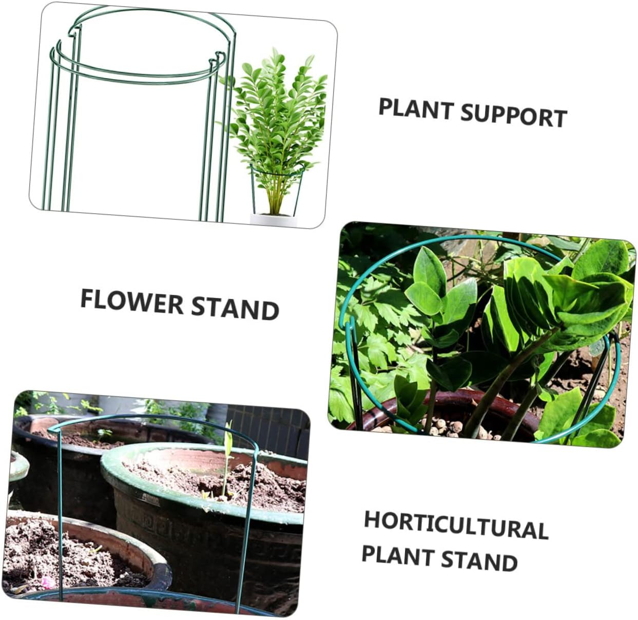 4pcs Garden Trellis Plant Support Frame Semicircular Design for Outdoor and Indoor Plants Easy Assembly Green Iron Wire for Roses Peonies