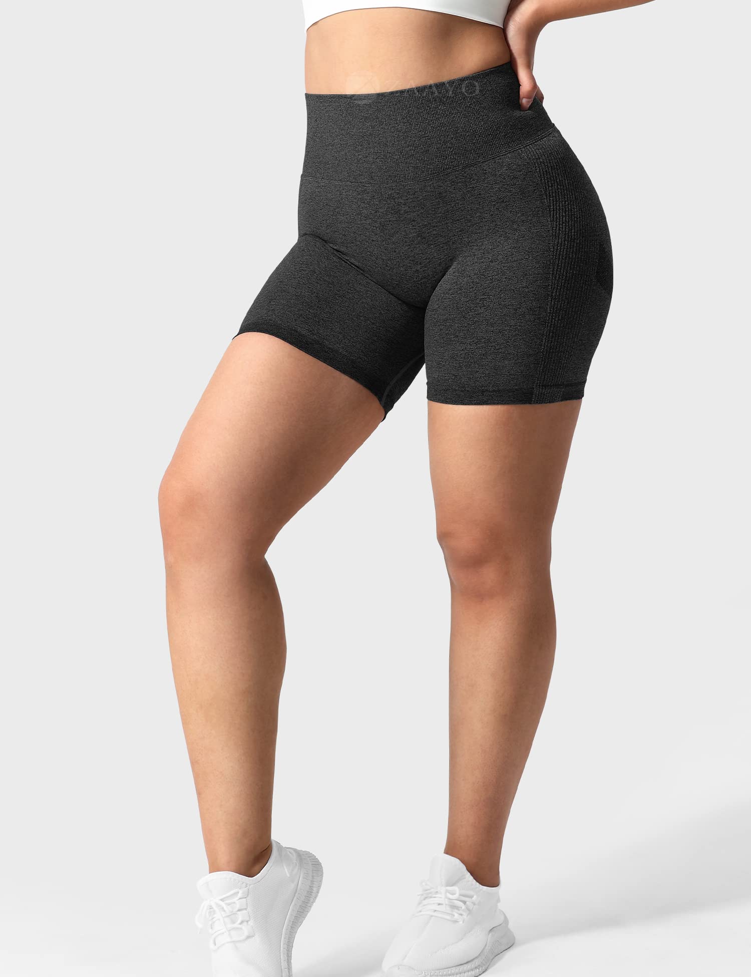 ZAAYO Lot de 2 shorts de sport pour femme - Taille haute - Sans coutures - Sans coutures - Tie Dye