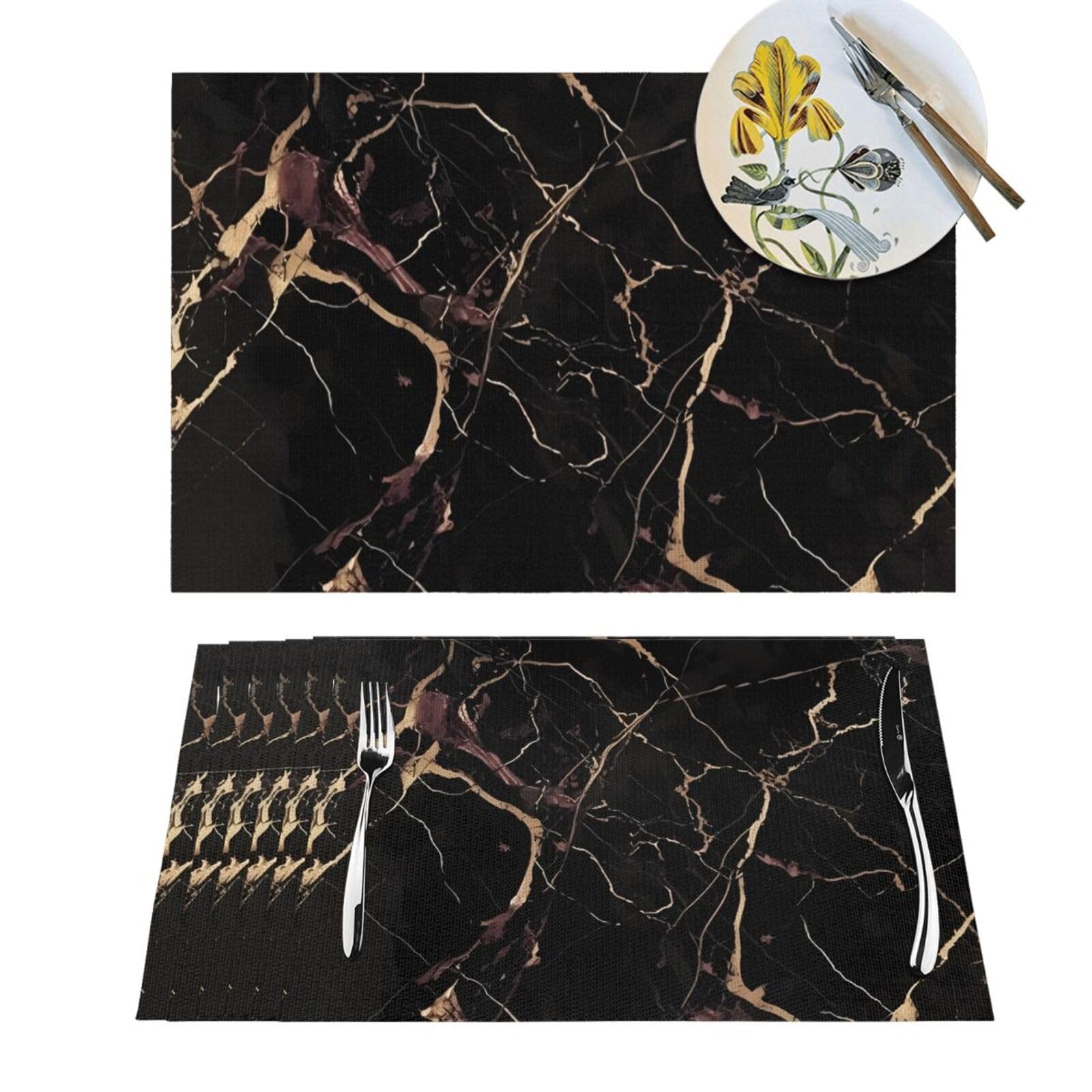 Set de table PVC antidérapant et thermorésistant motif marbre chic