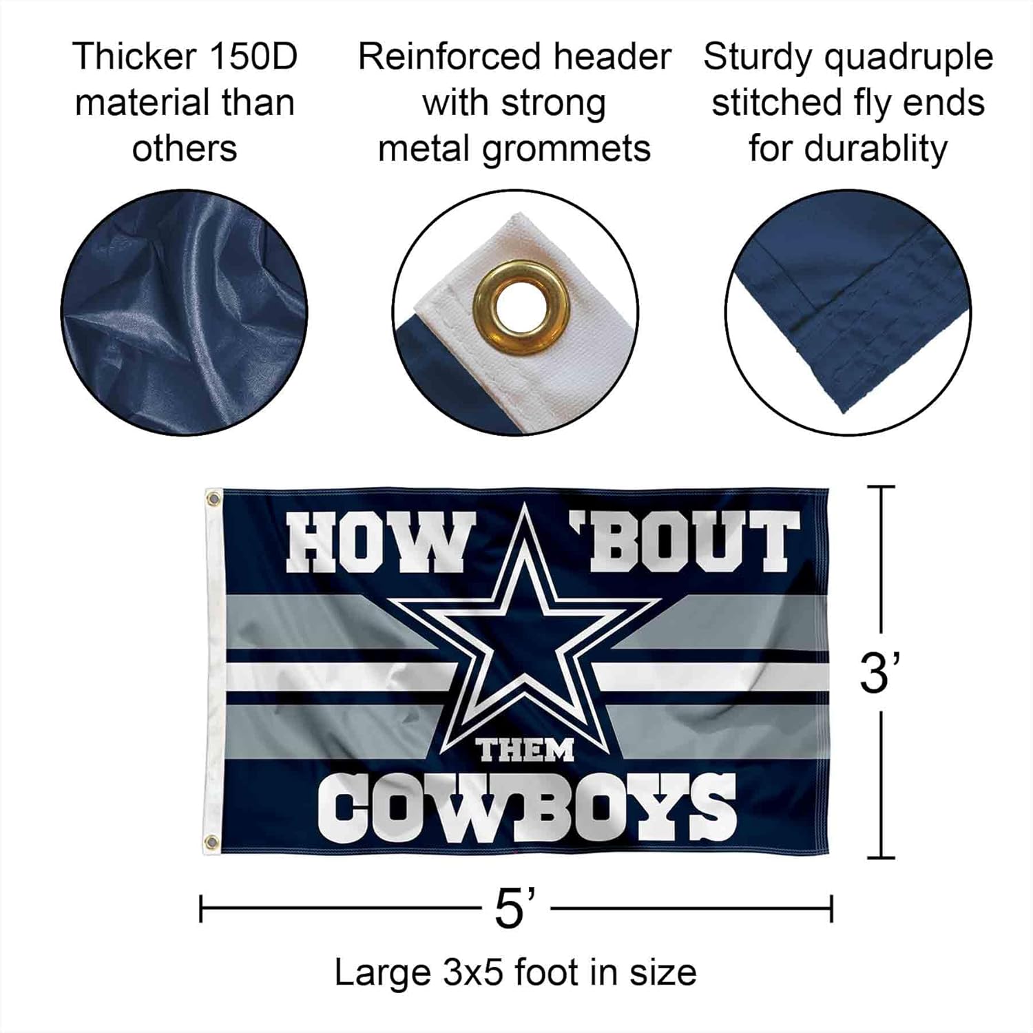 Dallas Cowboys How Bout Them Flag Pole and Bracket Mount Kit - Image 3
