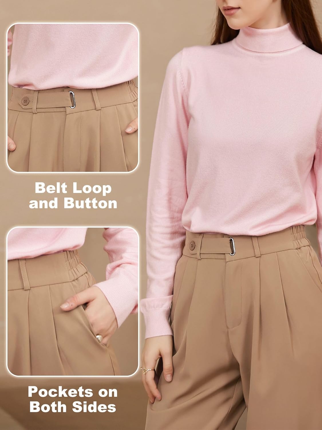 Betusline Women's Wide Leg Pants Business Casual Straight Office Trousers for Women, X-Small-3X-Large - Image 6