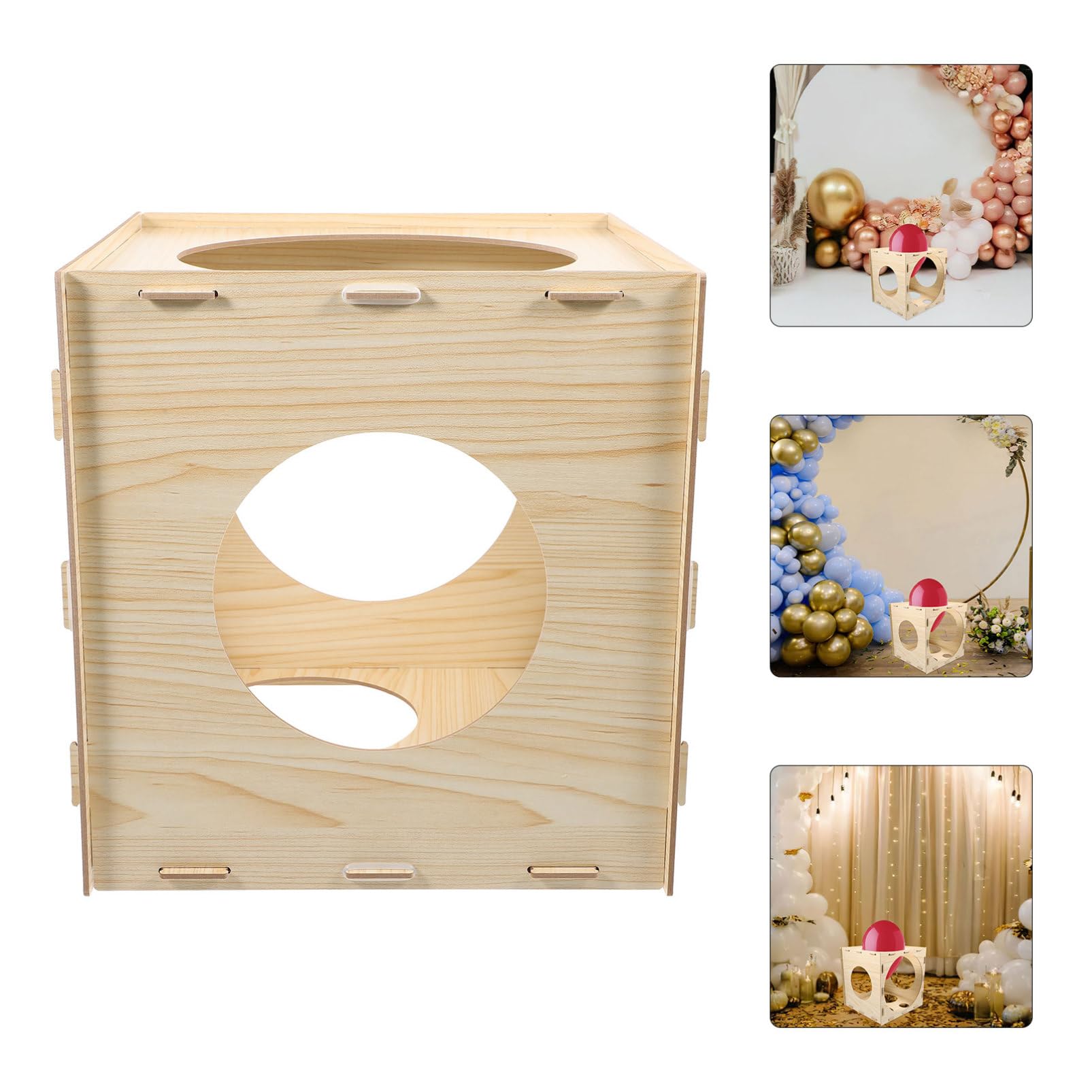 Ballonmessgerät mit 9 Löchern und Größenmarker Beige | Faltbar Zerlegbar, für Ballons bei Hochzeit und Feier, Messkasten zur Größenbestimmung von Ballons