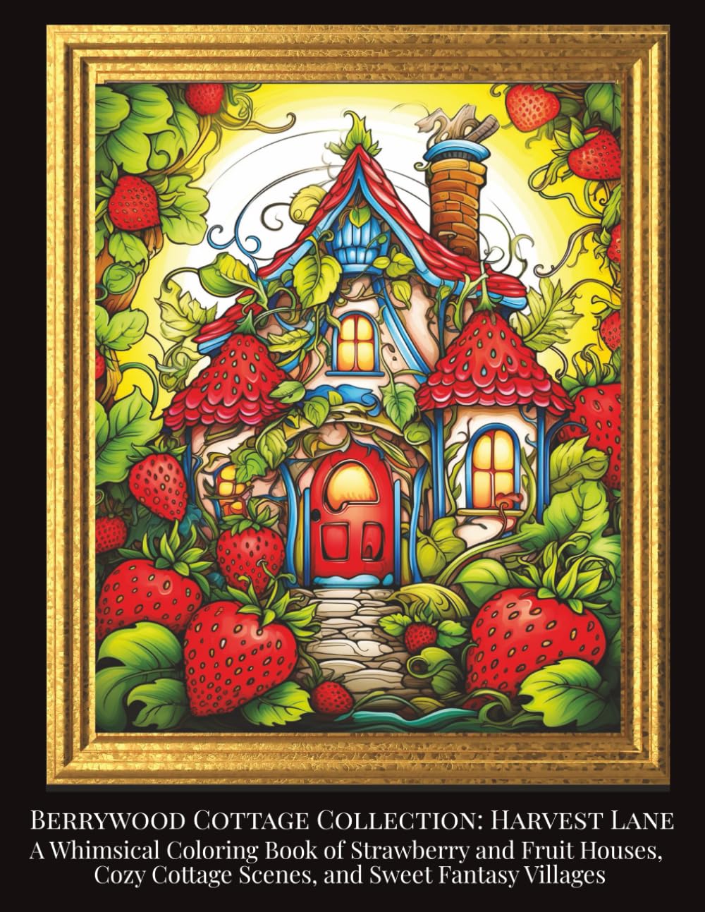 Berrywood Cottage Collection: Harvest Lane: A Whimsical Coloring Book of Strawberry and Fruit Houses, Cozy Cottage Scenes, and Sweet Fantasy Villages
