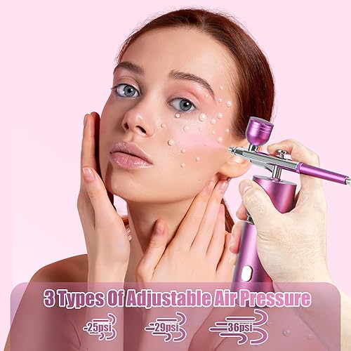 Miniatura 2 de Airbrush-Kit - Cepillo de aire inalámbrico de alta presión con compresor - Aerógrafo para uñas Mini recargable de mano aerógrafo máquina para