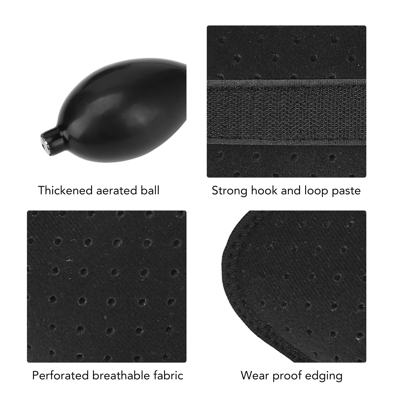 Tomantery Portable Lumbar Support Pillow, Inflatable Lumbar Pillow Disassembly Pain Relief Black Ergonomic Design with Extended Inflatable Ball for Office