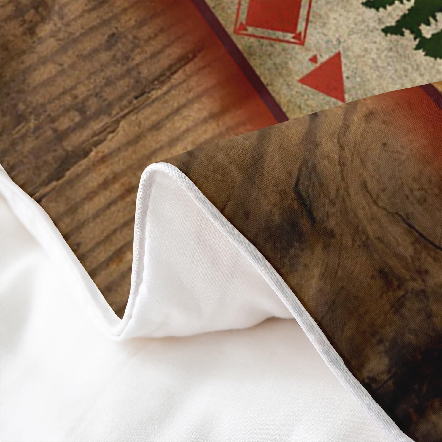 Cabin Bear 100% Cotton Duvet Cover Queen Rustic Bedding Bear Wildlife Comforter Cover Botanical Tree Pattern Quilt Cover Country Nature Wild Animals Bedspread Cover Farmhouse Bedroom Decor 3 Pcs