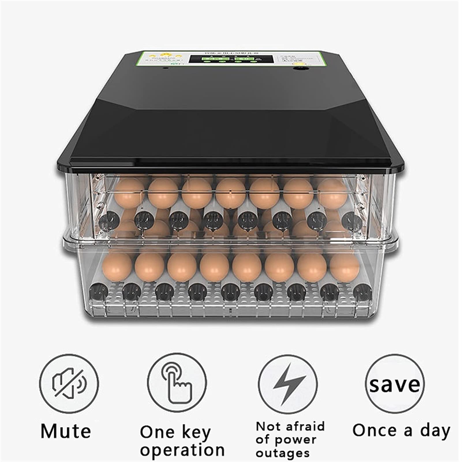 Incubatrice Automatica per Uova di Pollo 48 Incubatrice Digitale Completamente Automatica con girauova Integrato e regolatore di Temperatura Intelligente per Uso Domestico, Laboratorio