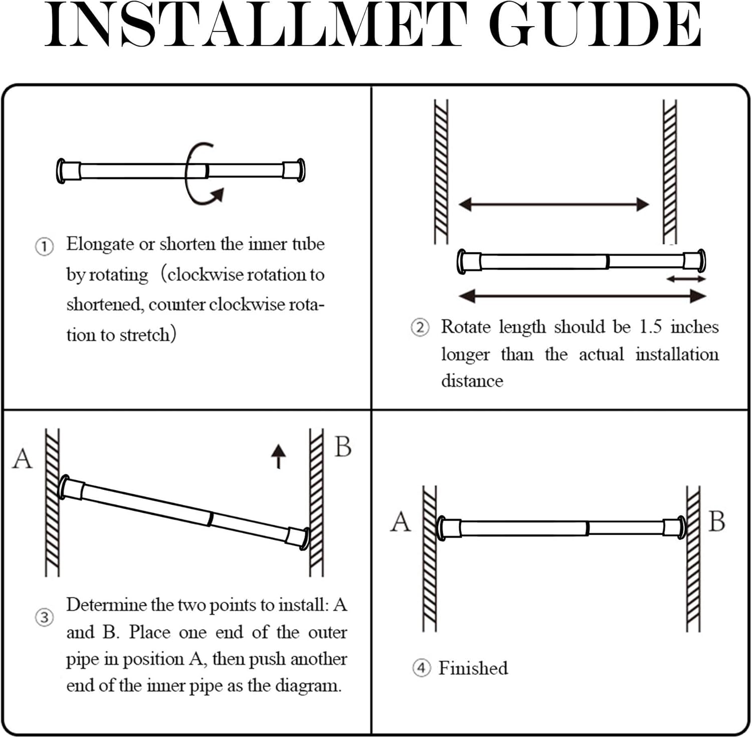 NICETOWN Tension Curtain Rod Without Drilling for Windows, Rust Free and Non-Fall Down Doorway Room Divider Curtain Rod for Cupboard & Closet & Wardrobe, Satin Nickel, 28-48 inch