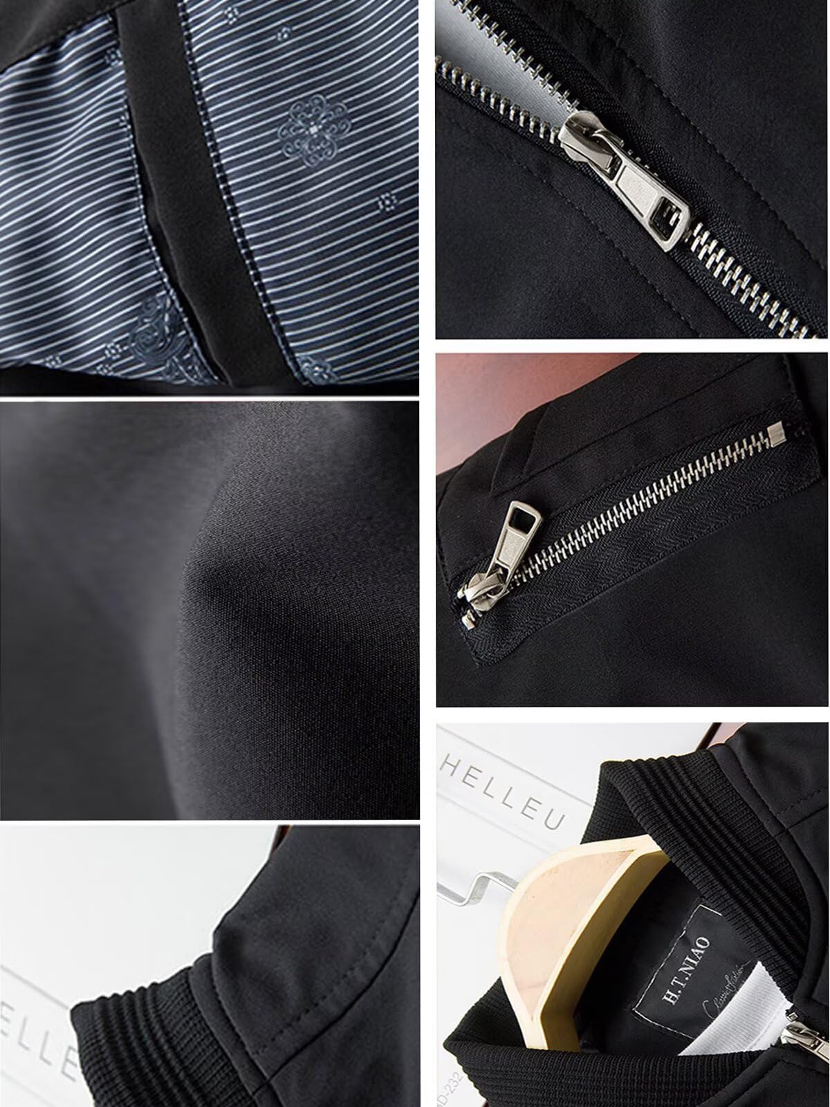 Jinsha Homme ExtéRieur Printemps-Automne Casual Classique Veste-Jacket Mode Pilote Bomber Léger Coupe - Vent Mince Cargo Veste De Baseball ete Blouson Polyester Softshell Veste Sport Veste Homme