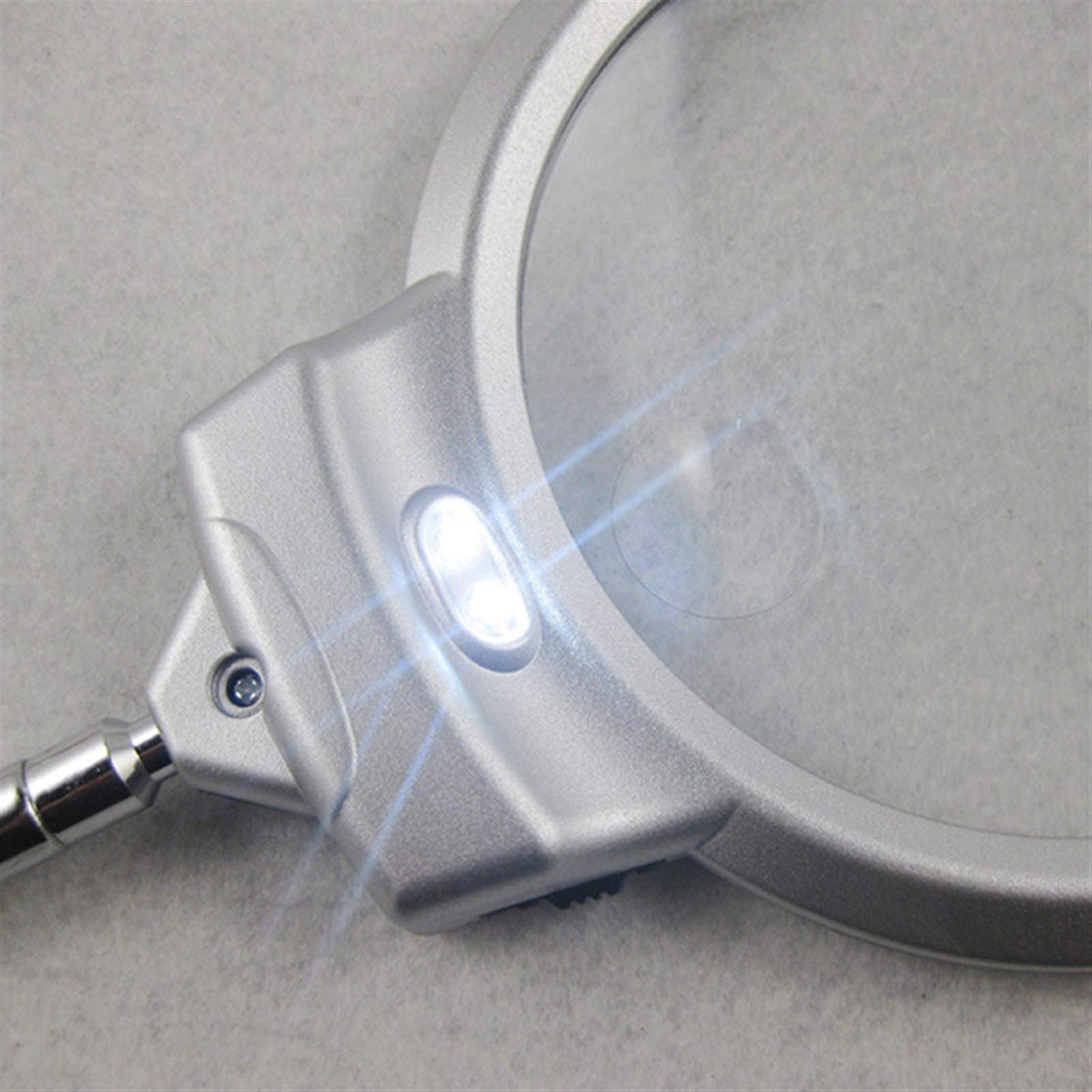 Lupa de sobremesa de Alta Gama con luz LED de Gran tamaño (130 mm), Tubo metálico Flexible Que se Puede Doblar.