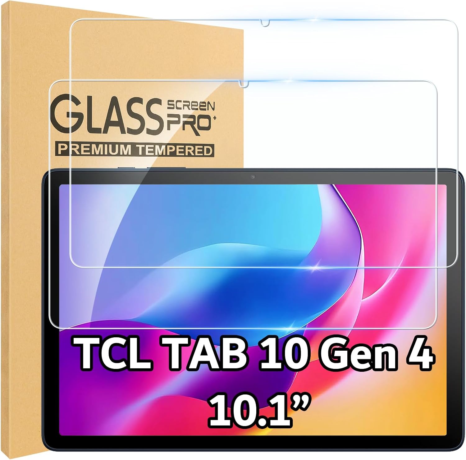 2Pack Screen Protector for TCL TAB 10 Gen 4 Android Tablet, 9H Hardness Tempered Glass for TCL TAB 10 Gen 4 10.1”, Scratch-Resistant, HD Screen Protector