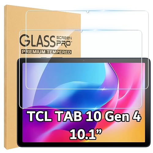 Samlior 2Pack Screen Protector for TCL TAB 10 Gen 4 Android Tablet, 9H Hardness Tempered Glass for TCL TAB 10 Gen 4 10.1”, Scratch-Resistant, HD Screen Protector