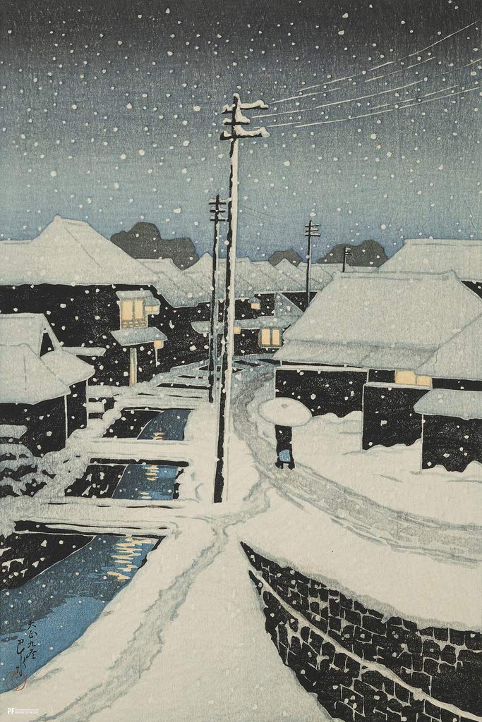 Amazon.com: Evening Snow at Terashima Village Hasui Kawase