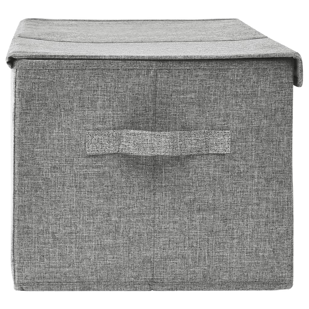 Caja de almacenamiento de tela gris 50 x 30 x 25 cm con 2 compartimentos, plegable, práctico organizador de armario y cajones para almacenamiento y organización