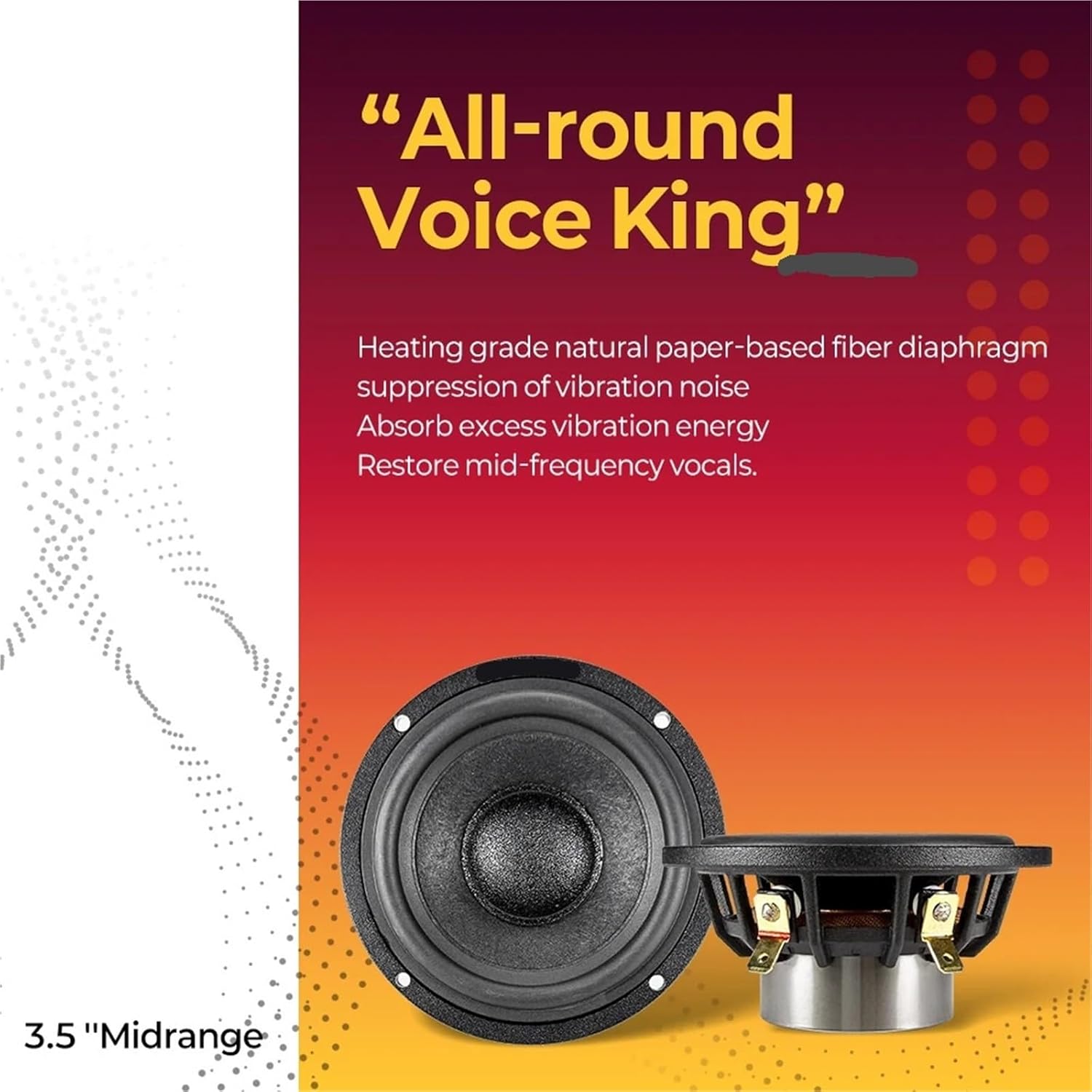 6.5" 3-Way Component Speaker System with Crossover for Premium Sound System Upgrade