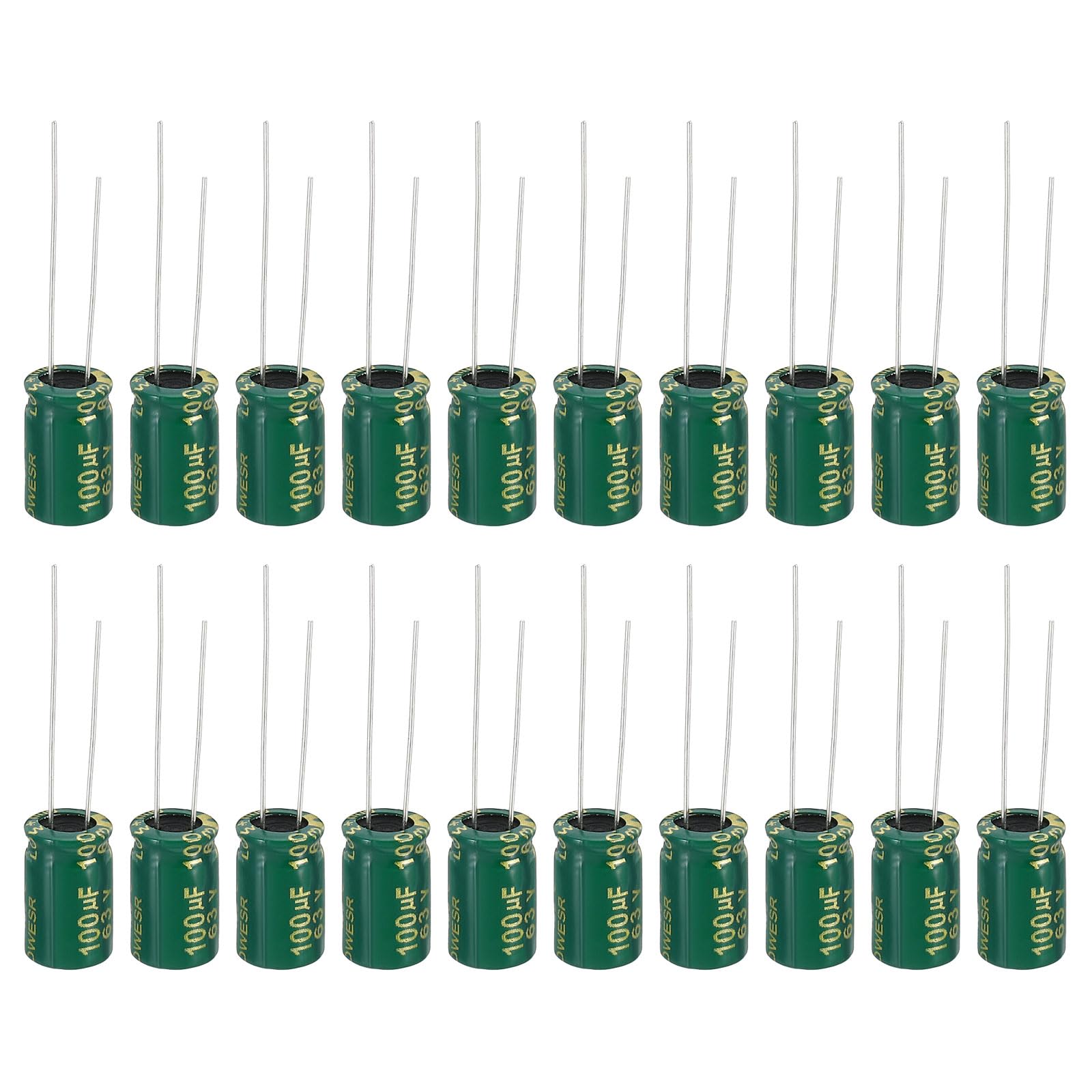 PATIKIL 63V 100uF Electrolytic Capacitors, 20Pcs 8x12mm Aluminum High Frequency Electrolytic Capacitors for TV, LCD Monitor, Refrigerator, Circuit