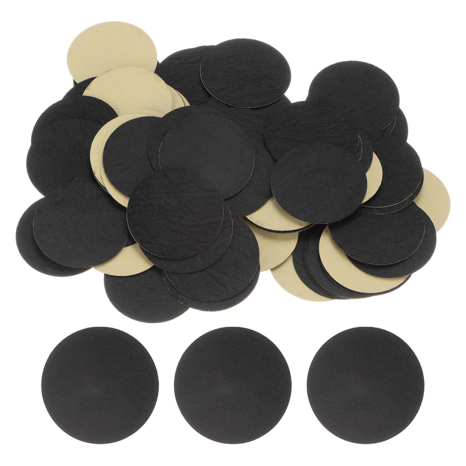 HARFINGTON 100pcs Round Adhesive Felt Circles, 55mm 2" Pre Cut Felt Craft Stickers Non-Woven Mini Felt Fabric Circles for DIY Sewing Handcraft Cut Projects Craft Finishing, Black
