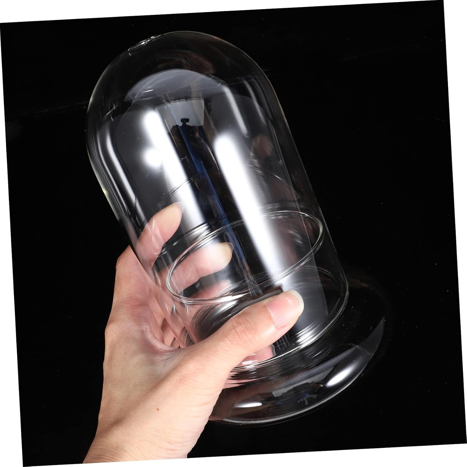 Terrarium Bell Jar 2pcs Bottle Landscape Holder 8mm Holes for Home Decoration