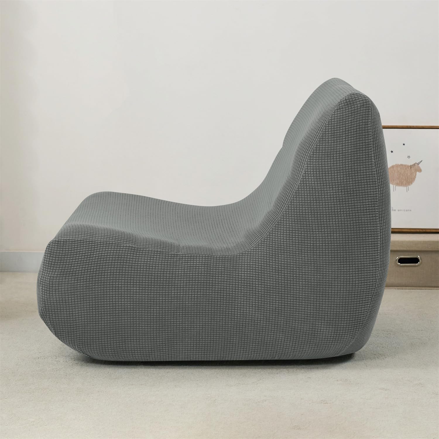 Mateju Copridivano Senza Braccioli Elasticizzato, Jacquard Pigro Copridivano Fodera per Sedia 1 Posti | Antiscivolo Sofa Protettore per Soggiorno Sedia Hotel Salotto -Grigio Scuro