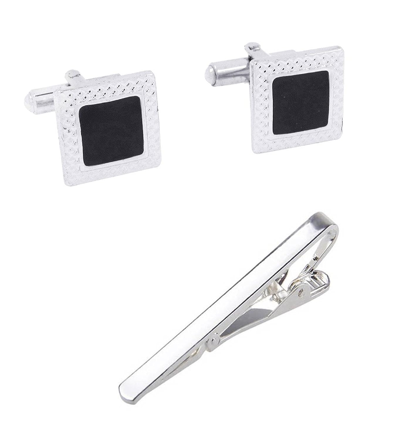 Michelangelo Black Brass Square Cufflink with Silver Tie Pin for Men - Review, Price and Buying Guide