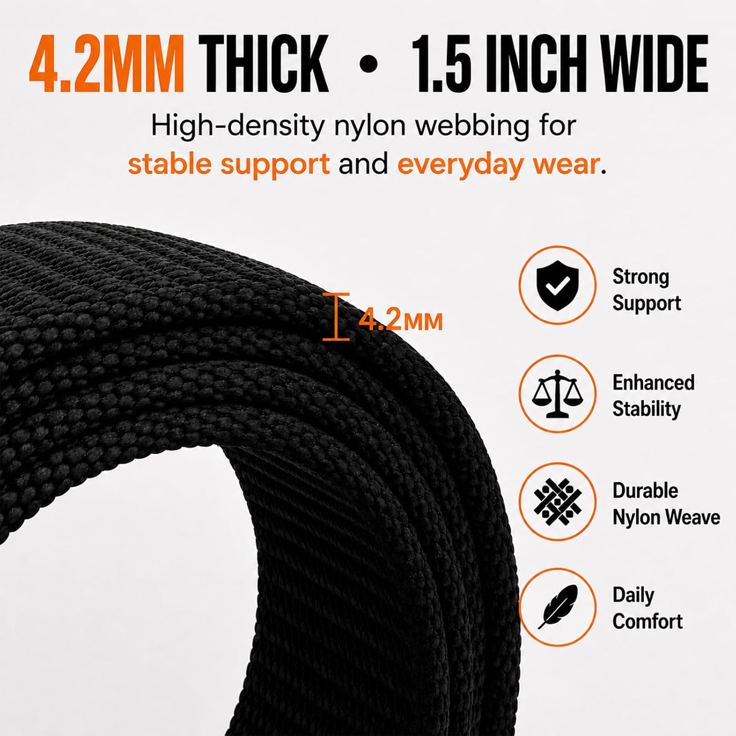 CCW Belt for Men - 1.5" EDC Tactical Nylon Belt with Hidden Tail | Low Profile aluminum alloy buckle, Concealed carry ,Quick micro-adjustment, Secure hold, Work, Daily wear