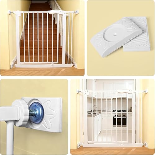 Miniatura 5 de Paquete de 4 protectores de pared para puerta de bebé, protege las paredes de las escaleras, puerta de seguridad montada a presión para puertas,