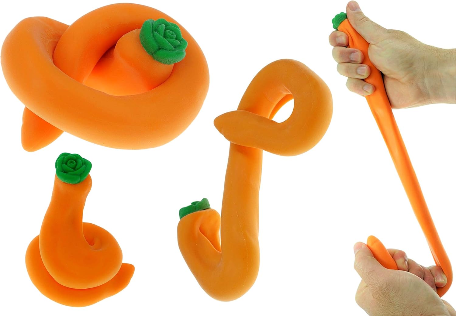 JA-RU Stretchy Banana & Squishy Carrot (2 Pack) Super Squishy Slow Rising Sensory Fidget Fruit Toys for Kids. Stress Relief Therapy Autism Toy. Bulk Party Favor Classroom Prizes. 3340-3342p