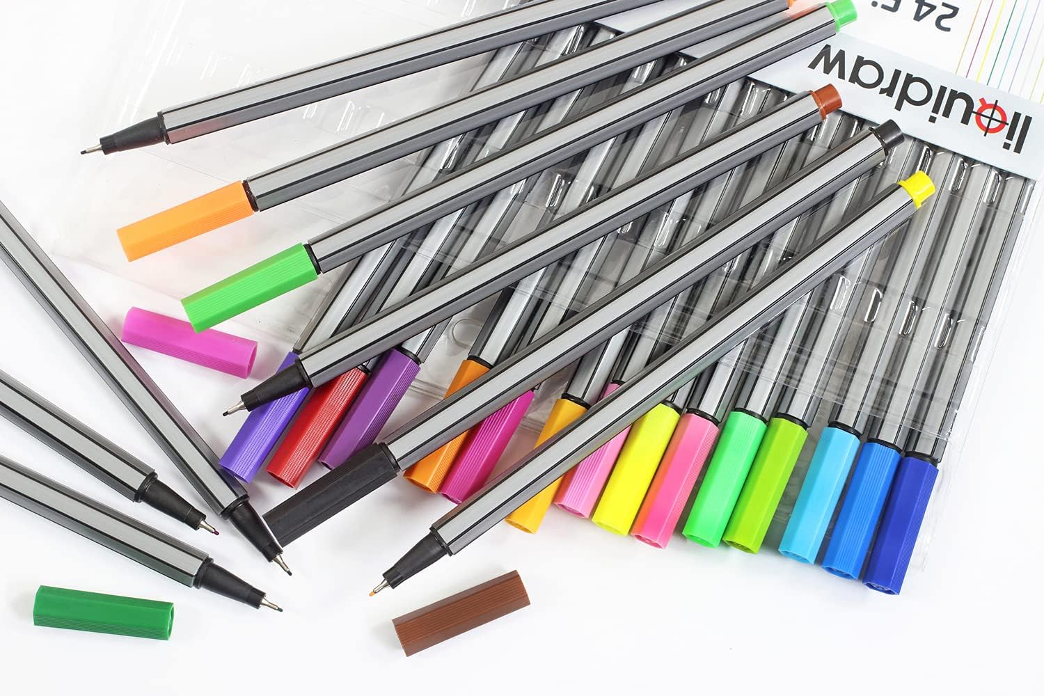 Rotuladores Punta Fieltro Juego De Rotuladores De Fieltro Lavables Easynote - Pack De 12, 18 O 24 Colores, Punta Fina, Ideales Para Colorear Plumones