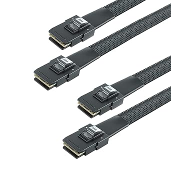 10Gtek SFF-8087 to SFF-8087 6G Internal Mini SAS Cable for Server Backplane/RAID Card, Hot-Swap Ready with SATA Compatibility, 100-Ohm, 0.5-m(1.6ft), 2 Pack