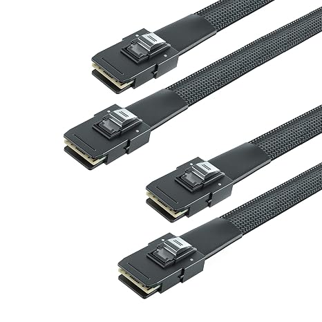 10Gtek SFF-8087 to SFF-8087 6G Internal Mini SAS Cable for Server Backplane/RAID Card, Hot-Swap Ready with SATA Compatibility, 100-Ohm, 0.5-m(1.6ft), 2 Pack