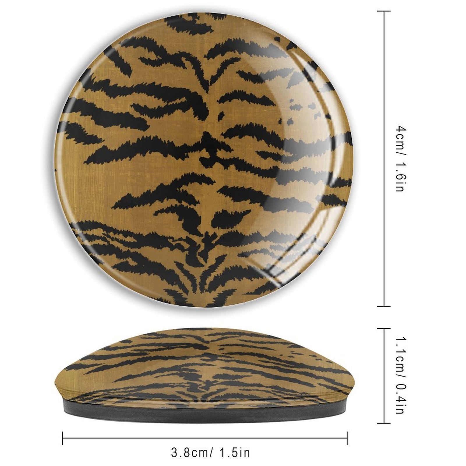 Imanes de cristal con diseño de rayas de tigre, imanes fuertes japoneses, divertidos imanes de acento para la escuela, hogar, cocina, oficina, clase, pizarras blancas, 4 piezas