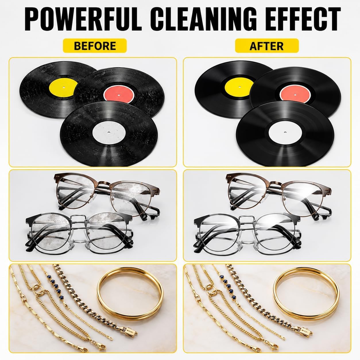 Limpiador ultrasónico de discos de vinilo, dispositivo de limpieza de discos de acero inoxidable para uso doméstico