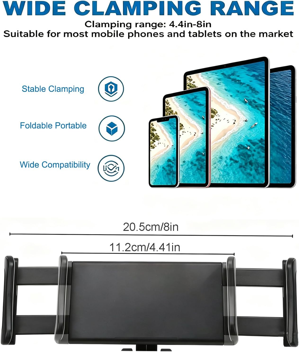 Drone Remote Controller Tablet Mount, Fully Adjustable Phone Tablet Bracket | 4.7-12.9in Phone holder Compatible with DJI Mavic Mini/Air/Mavic 2/3 Series