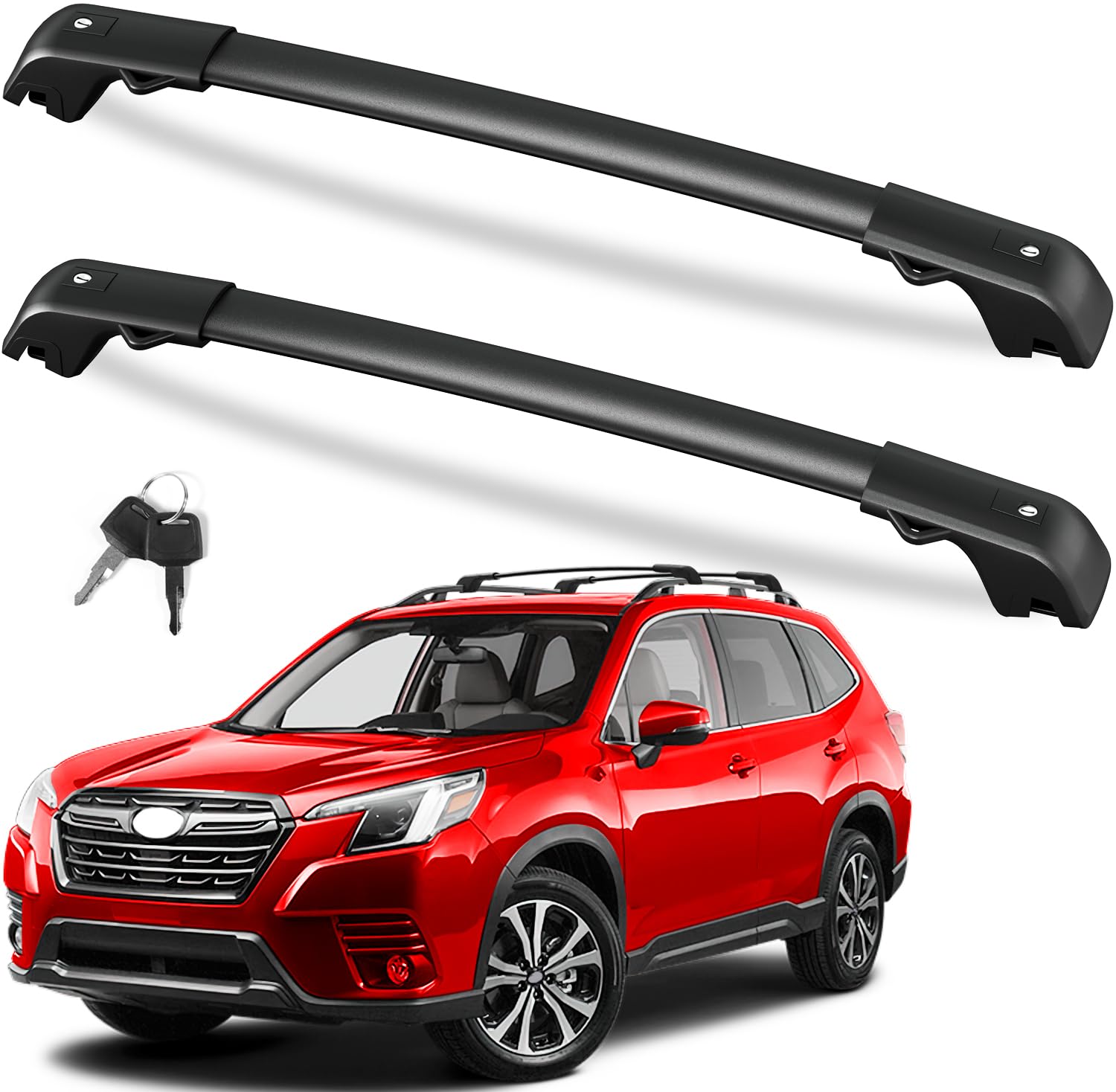 FengYu Roof Rack Cross Bars 220lb Compatible with Subaru Forester 2014-2025  (not for Wilderness), Heavy Duty Lockable Aluminum Roof Rails Crossbars