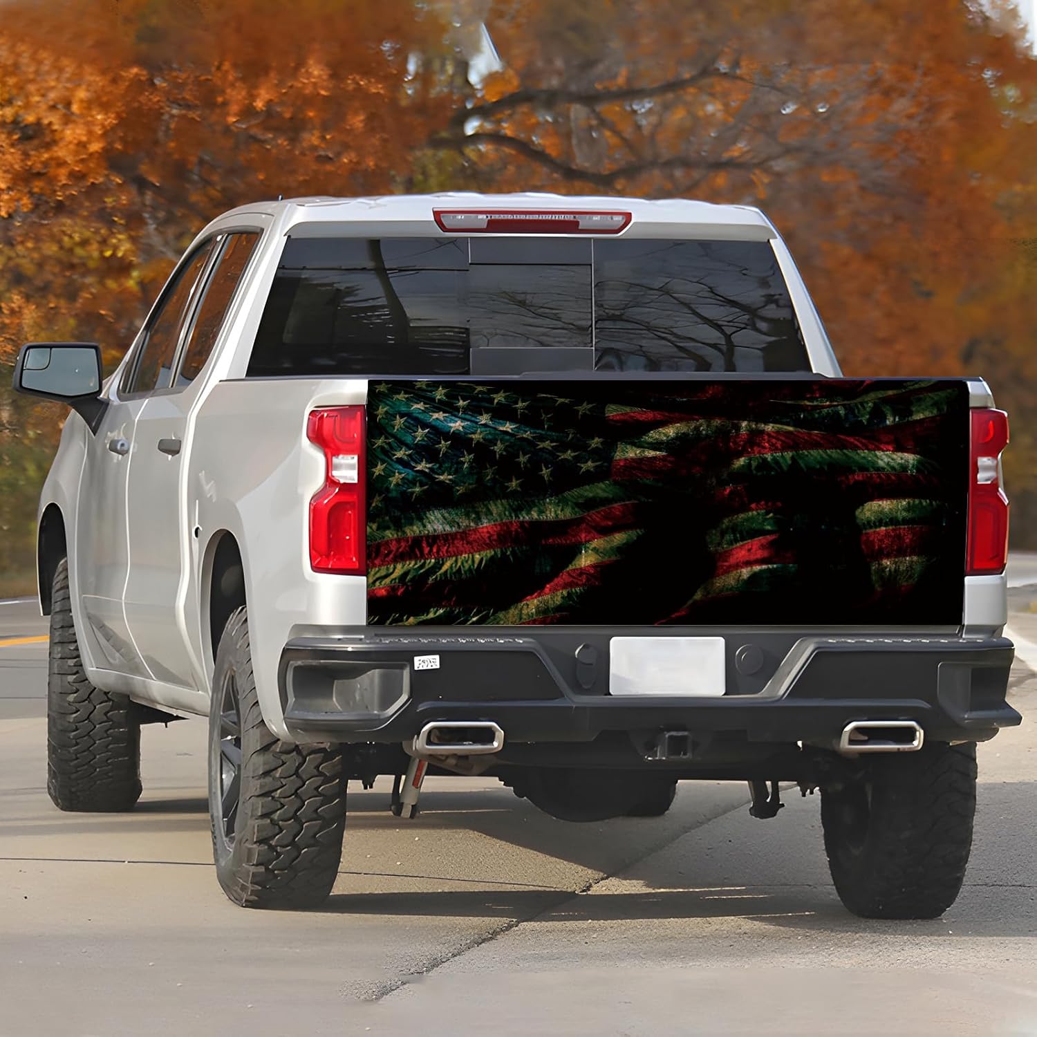 Truck Tailgate Wraps Decal - 66x23.6 in Vinyl Decals & Graphics for Trucks, American Flag Design, Patriotic Truck Accessories, Patriotic Car America Flag Decals for Trucks Car Decor